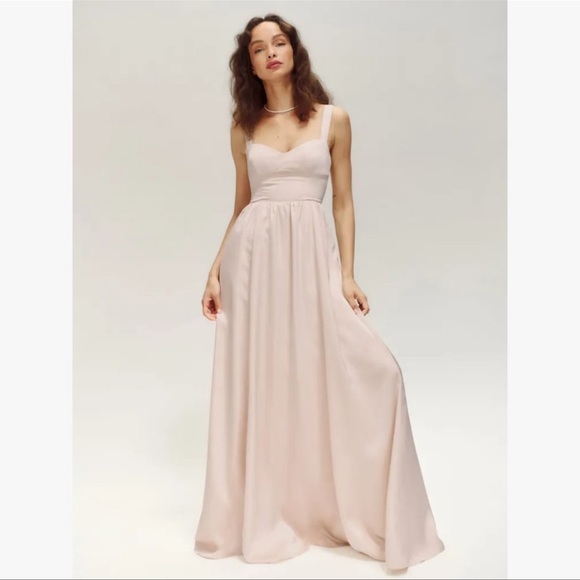 NWT Reformation Hollyhock Dress in Champagne Blush Pink - Picture 3 of 13